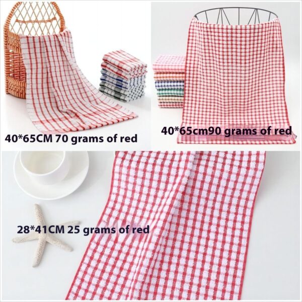 Absorbent Cotton Plaid Dish Towel for Kitchens, Cotton Jacquard Plaid Kitchen Towel, Classic Cotton Plaid Towel for Drying Dishes