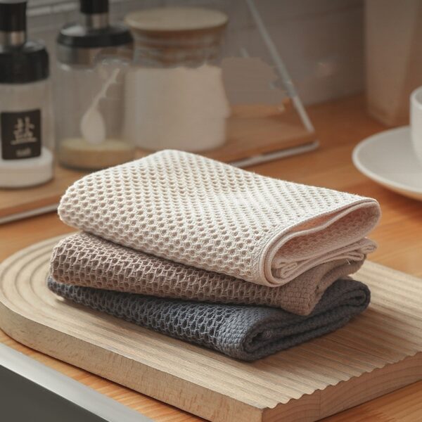 Breathable Honeycomb Cotton Kitchen Cleaning Towel, Absorbent Cotton Kitchen Dish Towel, Soft and Durable Honeycomb Weave Kitchen Towel