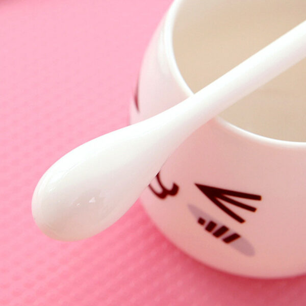 Ceramic Small Household Spoon, Mini Coffee Stirring Spoon, Cute Round Design for Kitchen Use