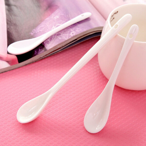 Ceramic Small Household Spoon, Mini Coffee Stirring Spoon, Cute Round Design for Kitchen Use