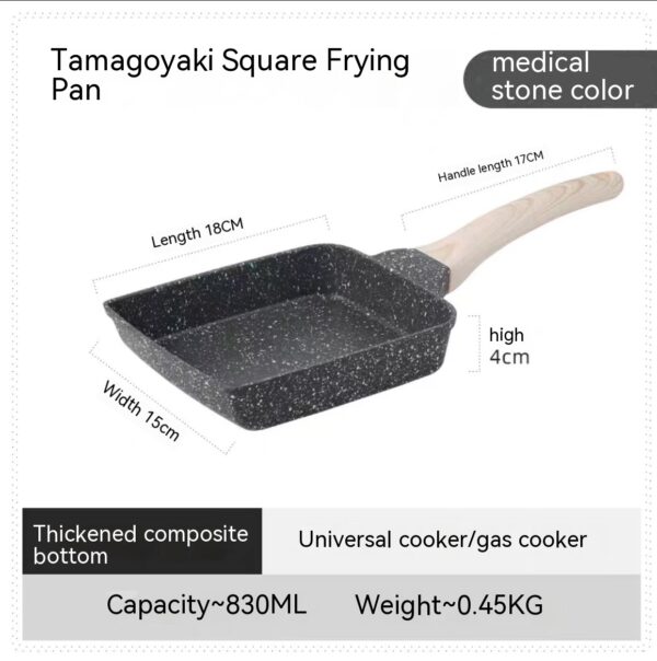 Non-Stick Medical Stone Breakfast Pan, Household Cooking Pan for Healthy Meals, Durable Stone Coated Pan