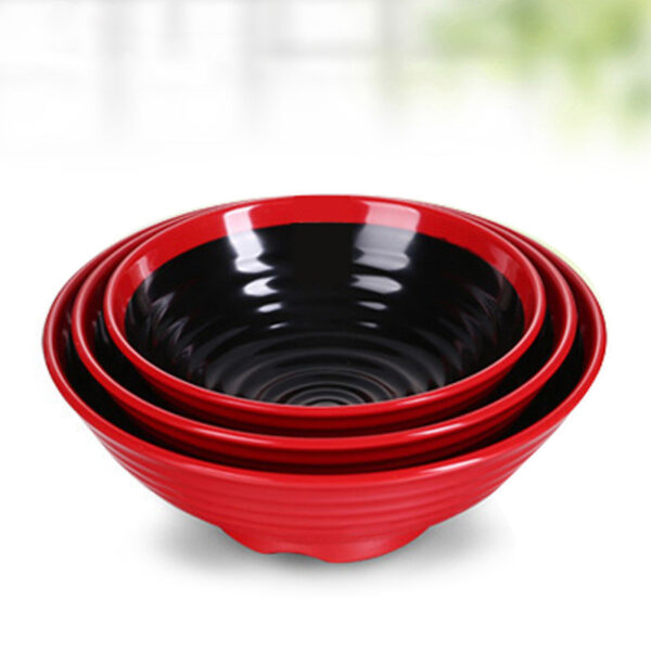 Large Japanese-Style Two-Color Noodle and Soup Bowl, Versatile Tableware for Spicy and Braised Dishes, Imitation Porcelain Melamine