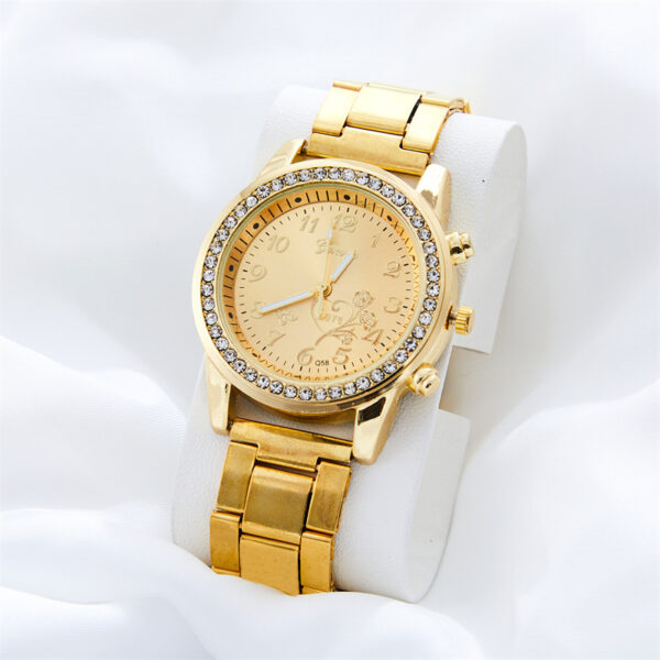 Butterfly Digital Quartz Watch with Diamond Accents, Stylish Butterfly Quartz Watch with Diamond-Embedded Design