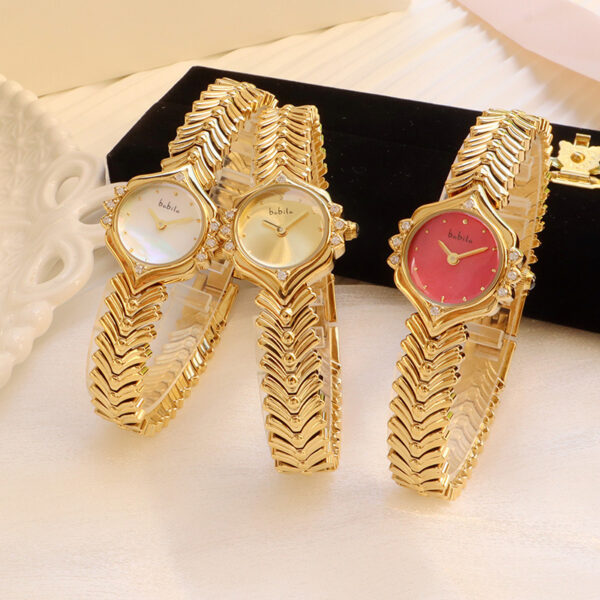 Bamboo Chain Quartz Women's Watch for Elegant Gift, Stylish Quartz Watch with Bamboo Chain for Women, Unique Bamboo Chain Gift Watch for Women