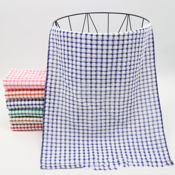 Absorbent Cotton Plaid Dish Towel for Kitchens, Cotton Jacquard Plaid Kitchen Towel, Classic Cotton Plaid Towel for Drying Dishes