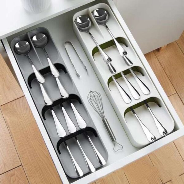 Kitchen Drawer Cutlery Compartment Storage Box, Adjustable and Practical Utensil Organizer, Space-Efficient Design