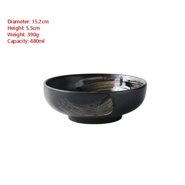 Ceramic Creative Tableware Household Rice Bowl, Artistic Ceramic Rice Bowl, Functional and Stylish Dining Bowl