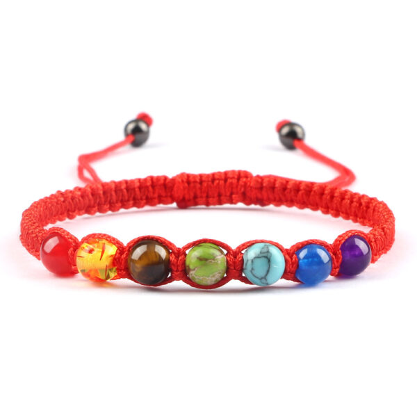 Seven-Color Beads Round Bracelet, Vibrant Round Seven-Color Bead Bracelet, Multi-Color Round Bead Accessory Bracelet