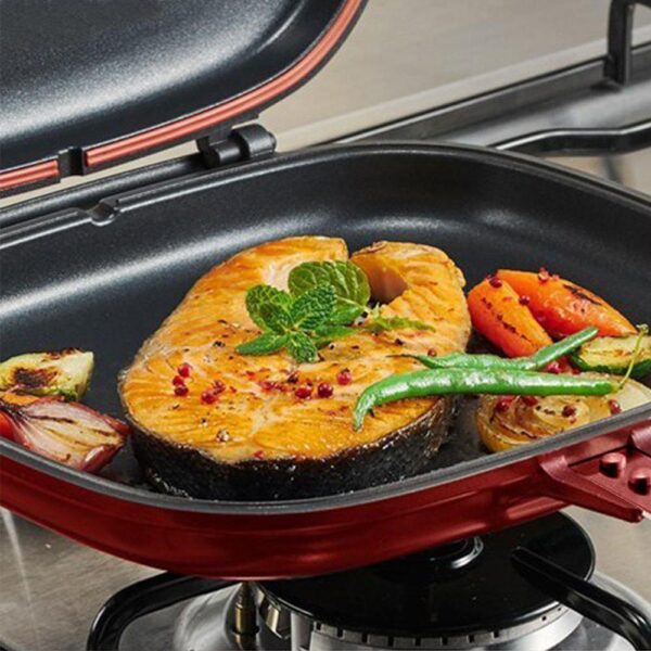 Versatile Double-Sided Non-Stick Frying Pan, Efficient Dual-Surface Cooking Pan, Multi-Functional Non-Stick Skillet