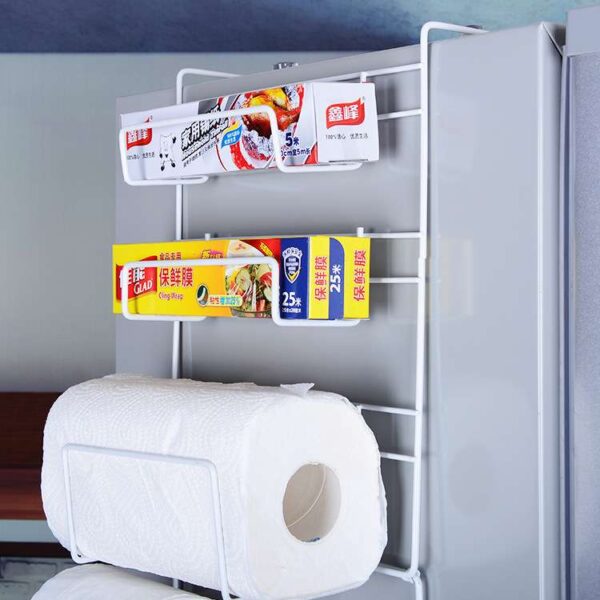 Multifunctional Refrigerator Pylon for Preservative Paper Towels, Side Wall Collector for Kitchen Organization