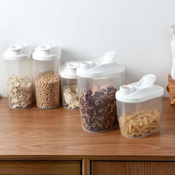 Kitchen Beans and Grain Storage Box, Food Container for Efficient Storage, Clear Plastic Kitchen Organizer