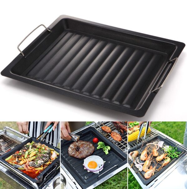 Rectangular Nonstick Pan for Barbecue Dishes, Ideal for Grilling and Roasting, Easy to Clean and Maintain