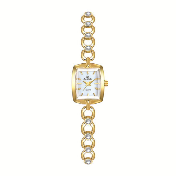 Fashion Quartz Watch with Diamond Bracelet, Elegant Quartz Watch with Diamond Accents for Women, Stylish Fashion Quartz Watch with Diamond Bracelet