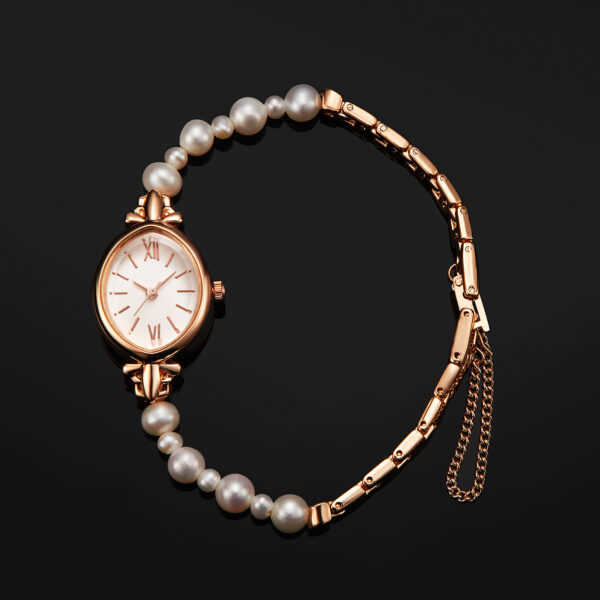 Fashion Women's Watch with Natural Freshwater Pearl Strap, Elegant Women's Watch with Freshwater Pearl Strap, Stylish Watch for Women Featuring Freshwater Pearl Strap