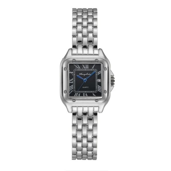 Fashionable Stainless Steel Square Couple Quartz Watch, Elegant Simple Design Stainless Steel Quartz Watch for Couples, Stylish Square Stainless Steel Quartz Watch for Couples