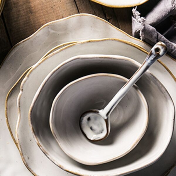 Unique Irregular Ceramic Tableware, Stylish and Modern Dishware for Distinctive Dining