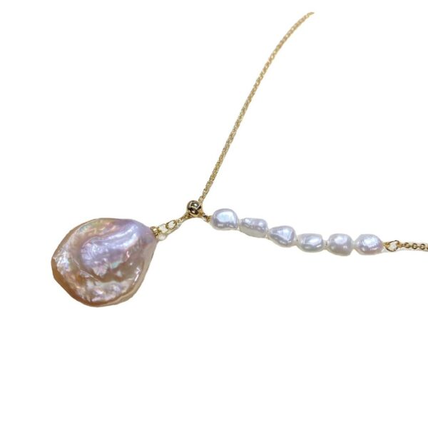 Freshwater Baroque Pearl Pendant Necklace Adjustable, Special-Shaped Pearl Pendant Necklace, Elegant Adjustable Baroque Pearl Necklace