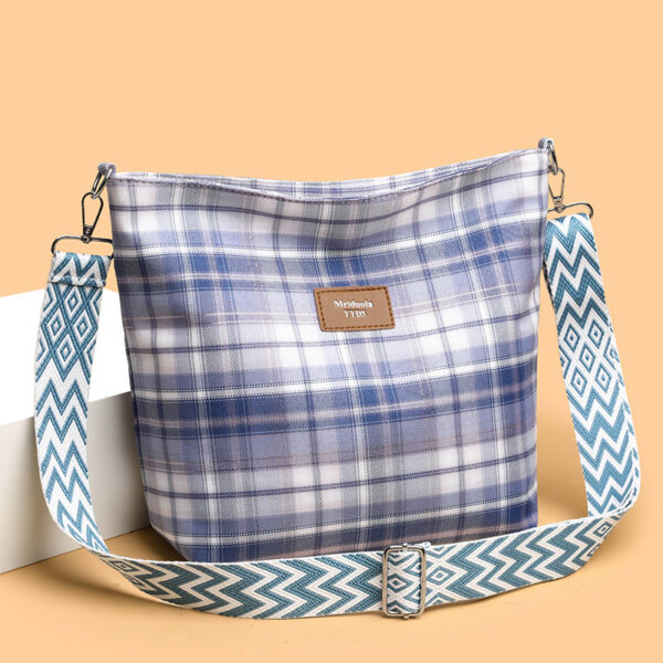 Large Capacity Contrast Color Messenger Bag, Versatile One-Shoulder Commuter Bag, Stylish Checkered Messenger Bag