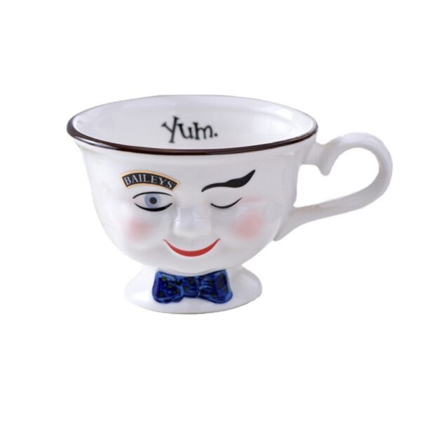 Creative Retro Face Bow Cups, Unique Couple’s Mugs, Playful Vintage Design Drinkware