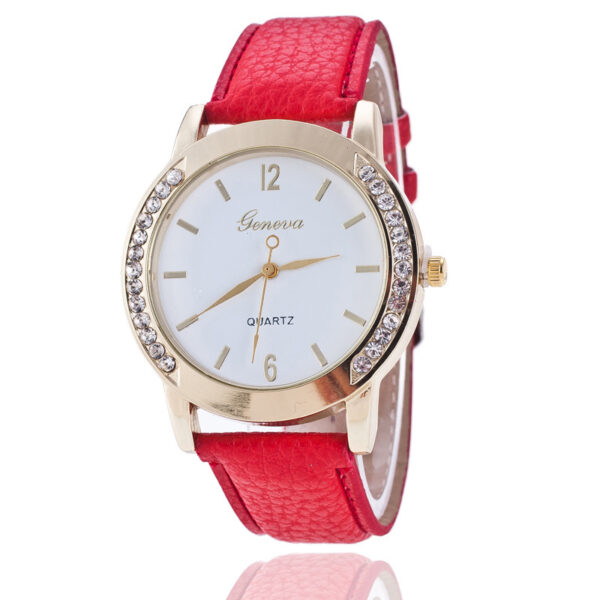 Geneva Diamond Quartz Watch for Women, Elegant Geneva Quartz Watch with Diamond Accents, Stylish Women's Diamond Geneva Quartz Watch