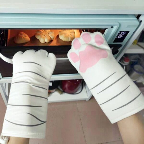 Cartoon Cotton Insulated Baking Gloves, Fun and Functional Oven Gloves, Heat-Resistant Cotton Gloves for Baking