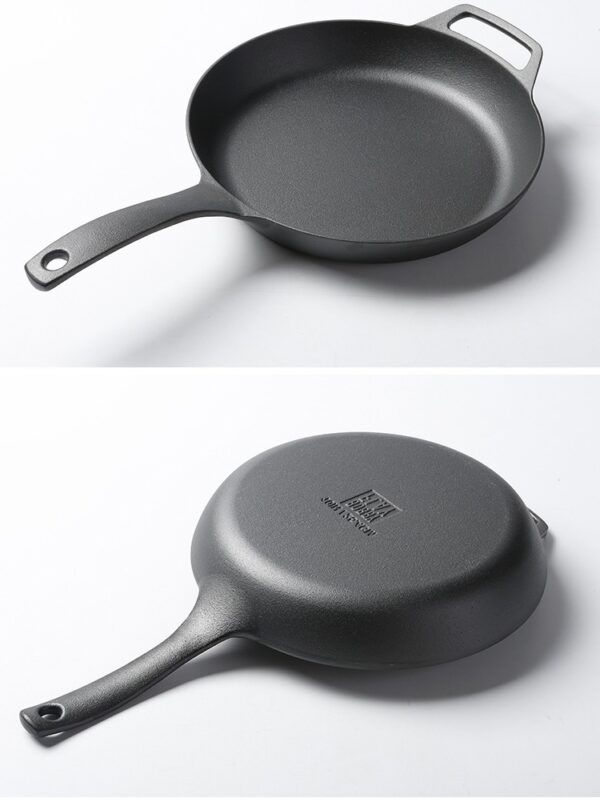 Thick Cast Iron Pan, Heavy-Duty Cookware for Even Heat Distribution and Durability, Ideal for Searing and Frying