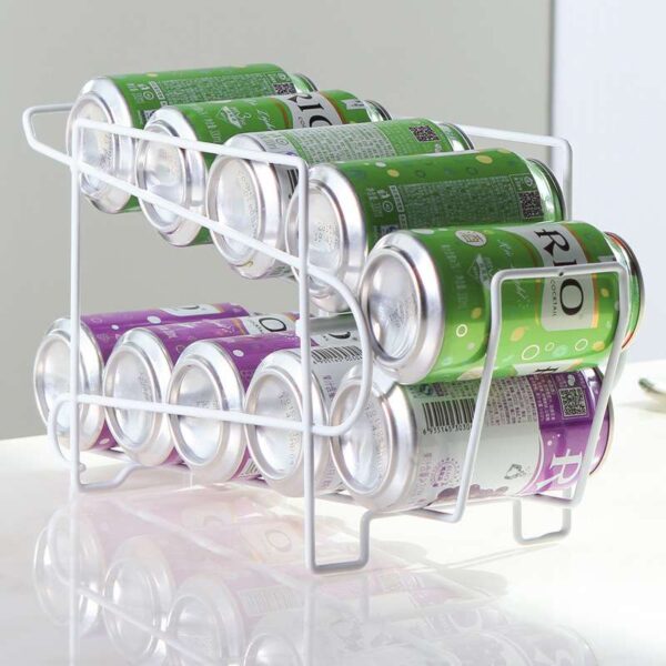 Double-Layer Coke Can Storage Rack for Kitchen, Desktop Finishing Shelf for Beverage Cans, Space-Saving Kitchen Organizer