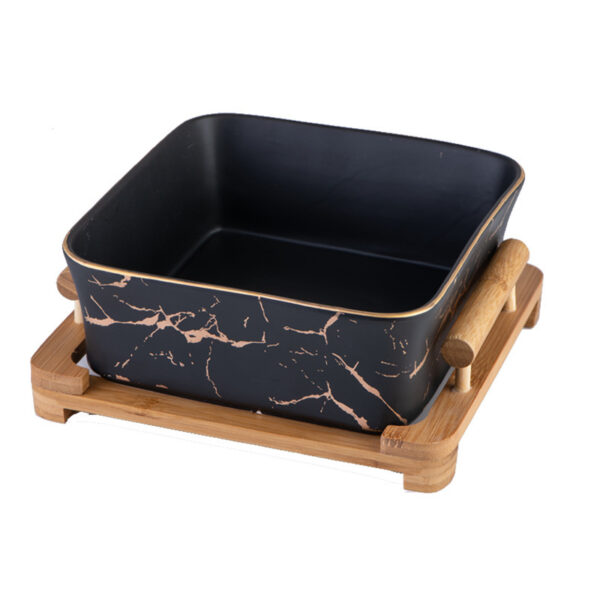 Stylish Marbled Ceramic Salad Bowl, Elegant Design for Serving Salads and Side Dishes, Ideal for Modern Dining