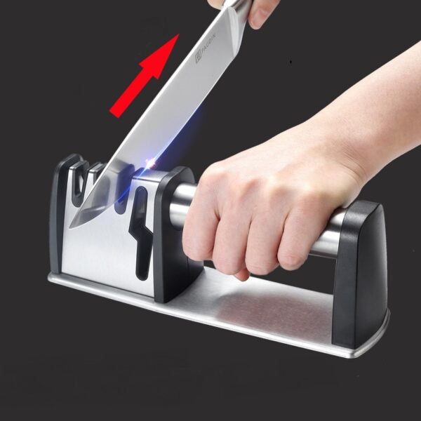 4 in 1 Knife Sharpener with 3 Stages for Kitchen, Professional 3-Stage Knife Grinding Machine, Efficient Knife Sharpening Tool for Home Use