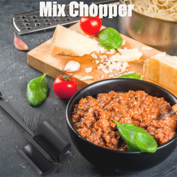 Heat Resistant Nylon Meat Masher, Non-Stick Hamburger Chopper, Kitchen Gadget for Ground Meat and Cookware