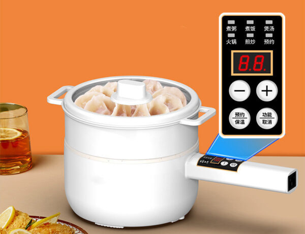 Student Dormitory Electric Cooker, Small Multifunctional Hot Pot, Long Handle Electric Frying Pan for Easy Cooking