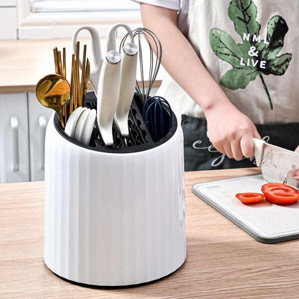 Multifunctional Rotating Storage and Draining Rack for Kitchen, Versatile Organizer for Efficient Use of Space