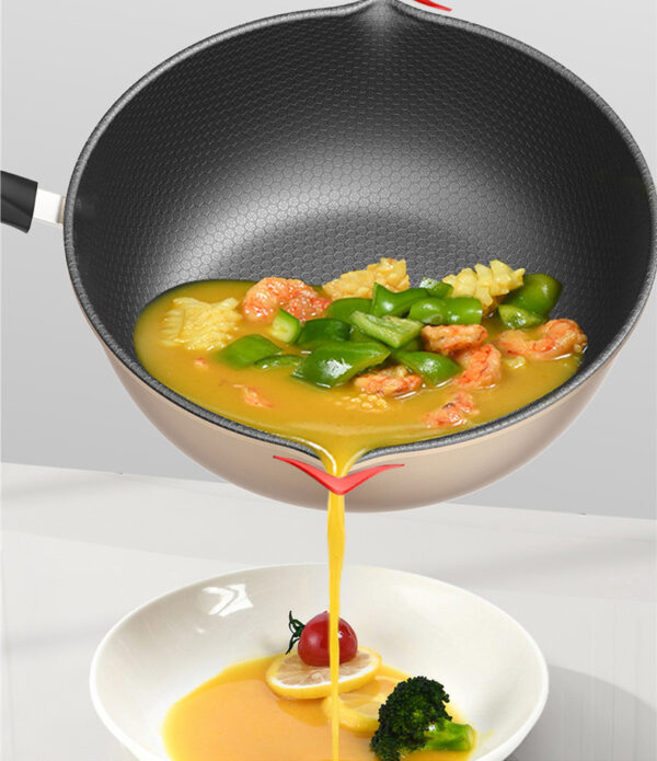 Honeycomb Wok for Induction and Gas Stoves, Durable Household Cooking Pot, Versatile Wok for All Cooking Surfaces