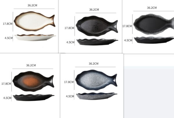 Commercial Hotel Large Size Steamed Fish Plate Japanese Household Ceramic Tableware, Large Ceramic Plate for Steamed Fish, Ideal for Commercial and Home Use