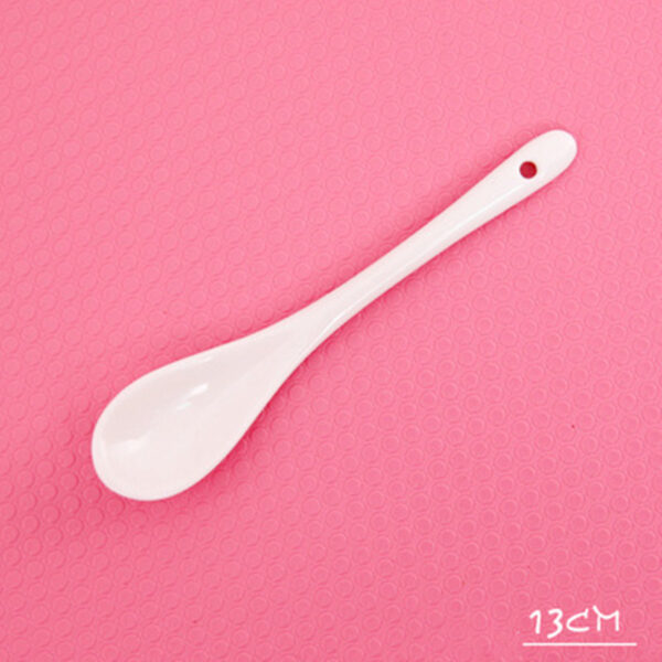 Ceramic Small Household Spoon, Mini Coffee Stirring Spoon, Cute Round Design for Kitchen Use