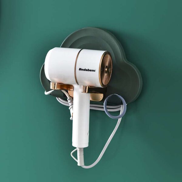 Non-Perforated Foldable Hair Dryer Hanger, Space-Saving Bathroom Organizer, Convenient Hair Dryer Storage