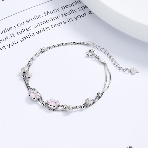 925 Sterling Silver Cat's Paw Bracelet for Women, Elegant Sterling Silver Cat's Paw Bracelet, Women's Stylish 925 Sterling Silver Cat's Paw Bracelet