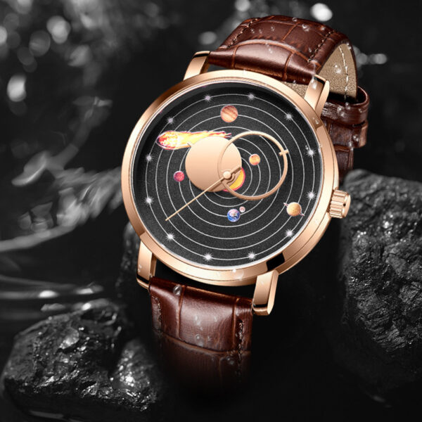 Classic Small Casual Quartz Watch with Leather Strap and Waterproof Design, Simple Quartz Watch with Trendy Leather Strap and Waterproof Feature