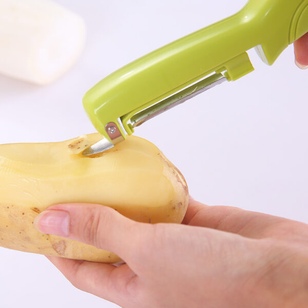 Electric Peeler Stainless Steel Knife Multi-Function Fruit Potato Peeler, Stainless Steel Electric Fruit and Potato Peeler Multi-Function, Electric Peeler with Stainless Steel Blade for Fruits and Vegetables