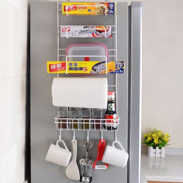 Multifunctional Refrigerator Pylon for Preservative Paper Towels, Side Wall Collector for Kitchen Organization