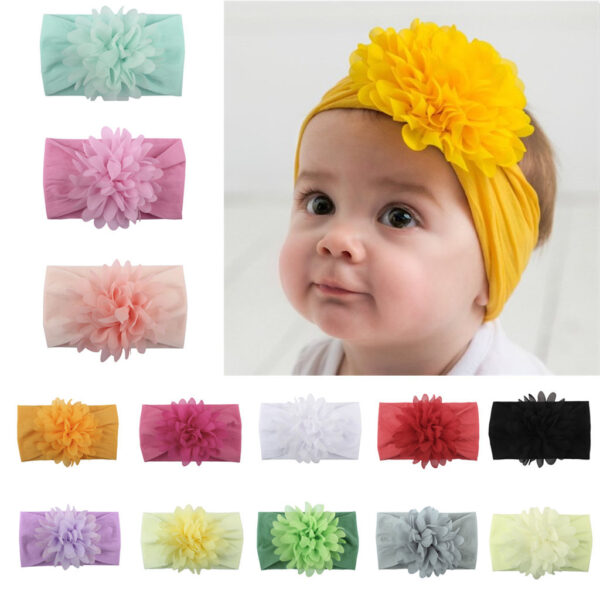 Creative Chiffon Flower Headband for Babies, Cute Princess Headband with Chiffon Flowers, Adorable Baby Hair Accessories