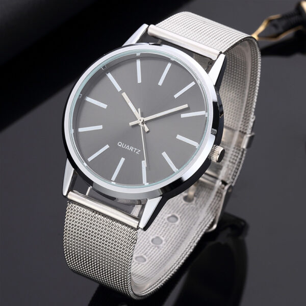 Korean-Style Ultra-Thin Stainless Steel Quartz Watch, Simple and Elegant Ultra-Thin Quartz Watch with Stainless Steel Band, Stylish Korean-Inspired Ultra-Thin Stainless Steel Watch