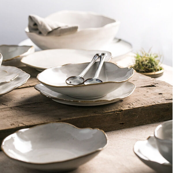 Unique Irregular Ceramic Tableware, Stylish and Modern Dishware for Distinctive Dining