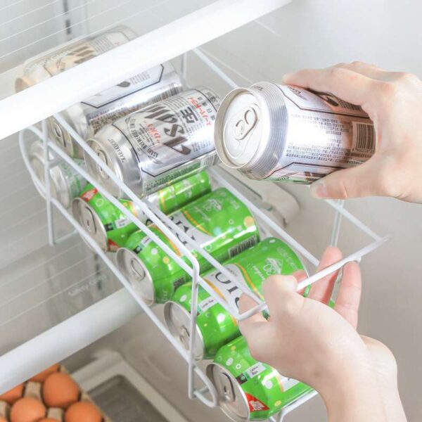 Double-Layer Coke Can Storage Rack for Kitchen, Desktop Finishing Shelf for Beverage Cans, Space-Saving Kitchen Organizer