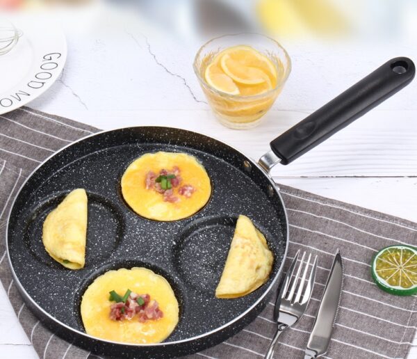 4-Cup Nonstick Egg and Pancake Pan, Multi-Cup Cookware for Gas Stove, Perfect for Making Pancakes and Eggs