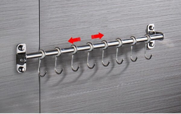 Durable Stainless Steel Hooks for Kitchen Organization, Space-Saving Stainless Steel Kitchen Hooks, Heavy-Duty Stainless Steel Hooks for Hanging Utensils