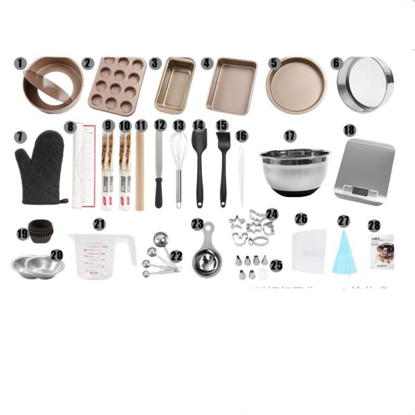 Full Set Oven Cake Mold Pan and Pizza Plate, Comprehensive Baking Tools Set, Essential Mold and Plate Set for Home Baking