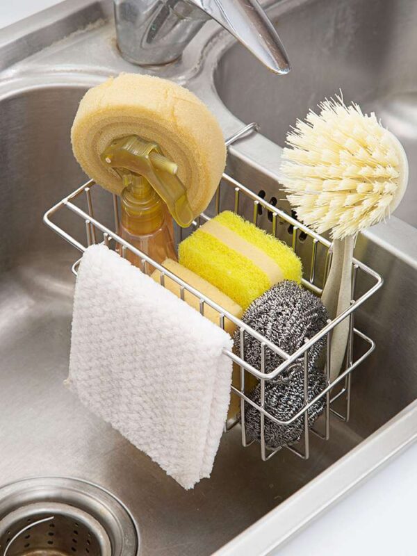 Household Stainless Steel Sink Racks, Rag and Drain Storage Racks, Durable Kitchen Sink Organizers