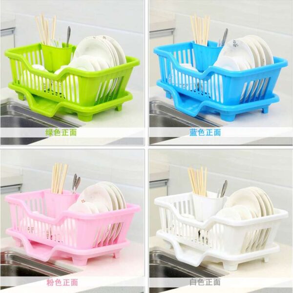 Lishui Plastic Dish Rack for Kitchen, Stackable Dish Organizer, Space-Saving Kitchen Storage Rack