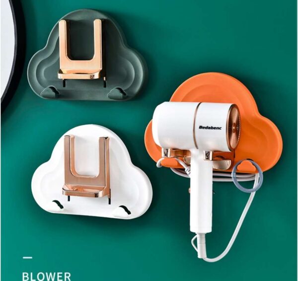 Non-Perforated Foldable Hair Dryer Hanger, Space-Saving Bathroom Organizer, Convenient Hair Dryer Storage